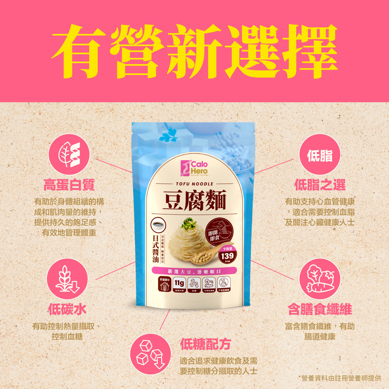 Calo Hero 即開即食常溫豆腐麵 - 日式醬油