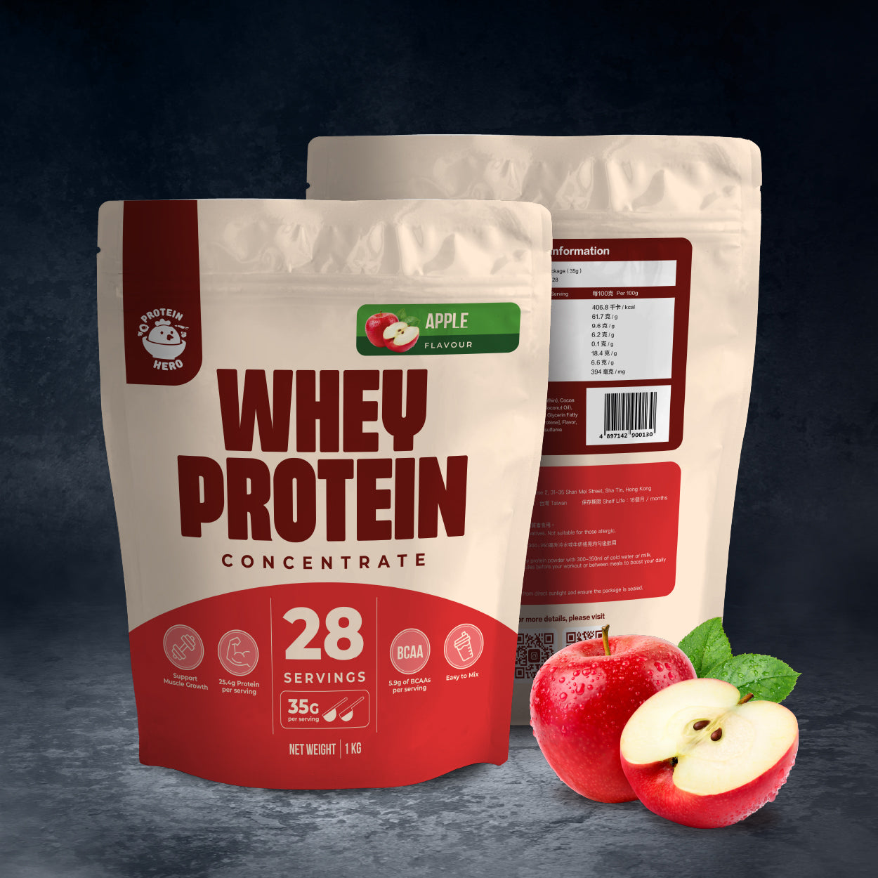Protein Hero 濃縮乳清蛋白粉 蘋果味 1kg / 2.2lb Whey Protein Concentrate Apple Flavour